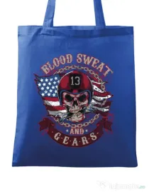 Sacosa din panza Blood sweat and gears Albastru regal