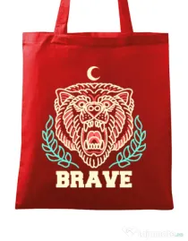 Sacosa din panza Brave Rosu