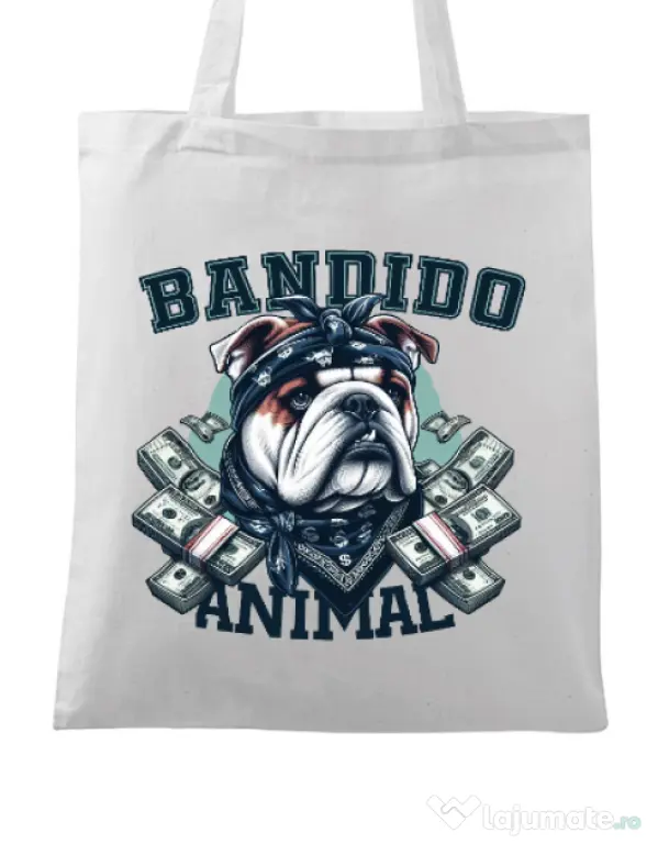 Sacosa din panza BULLDOG 07 Alb