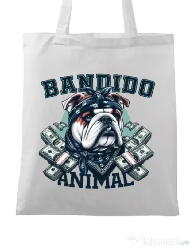 Sacosa din panza BULLDOG 07 Alb