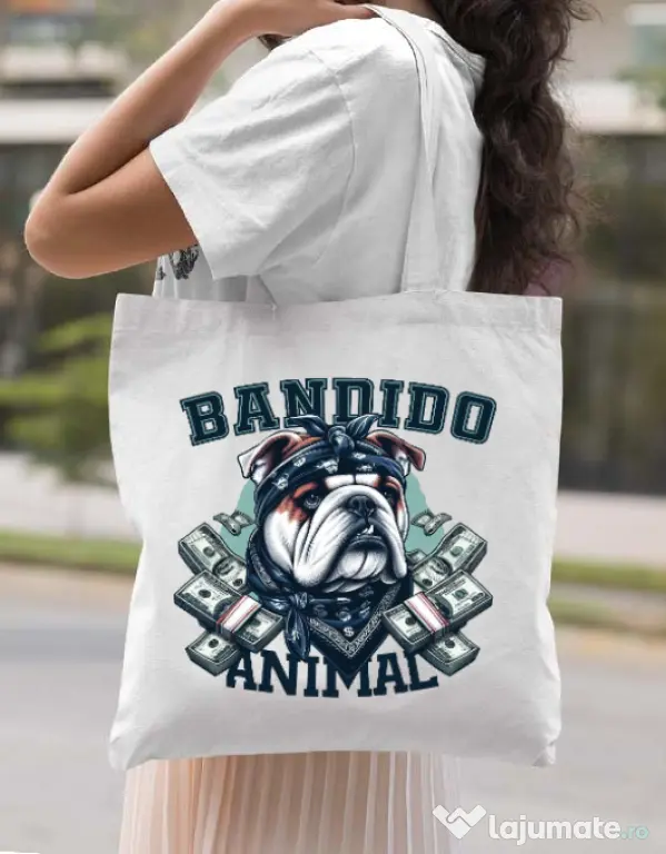 Sacosa din panza BULLDOG 07 Alb