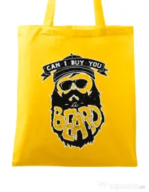 Sacosa din panza Can i buy you a beard Galben