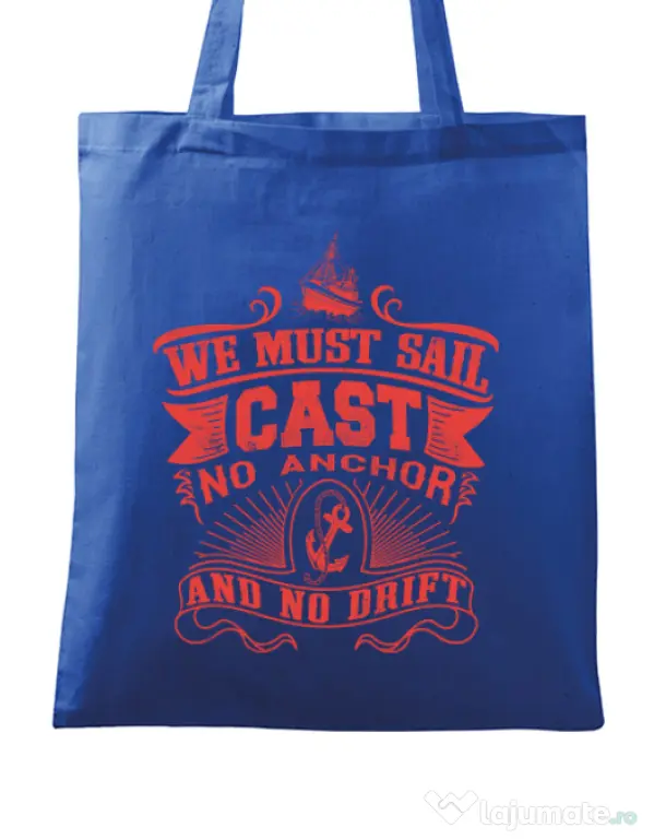 Sacosa din panza Cast no anchor Albastru regal