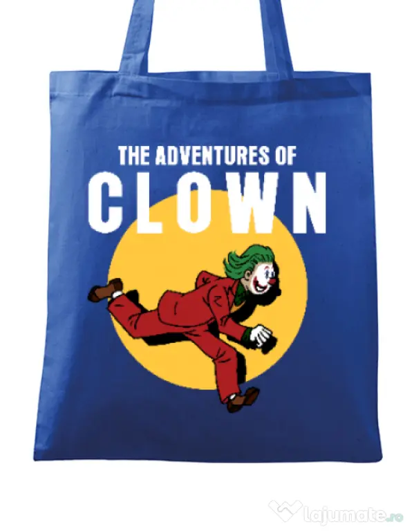 Sacosa din panza Clown adventures Albastru regal