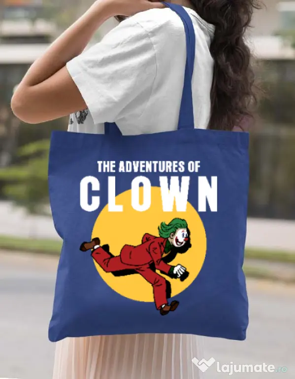 Sacosa din panza Clown adventures Albastru regal