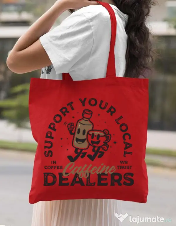 Sacosa din panza Coffee dealers Rosu