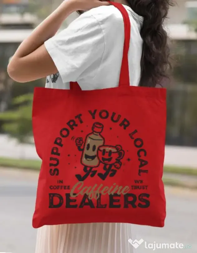 Sacosa din panza Coffee dealers Rosu