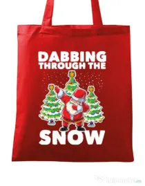 Sacosa din panza Dabbing Santa Rosu