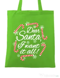 Sacosa din panza Dear santa Verde mar