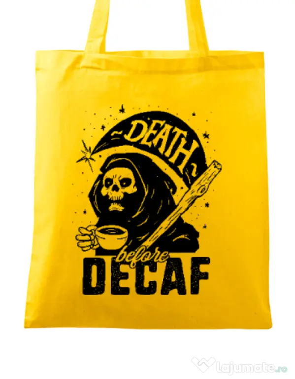 Sacosa din panza Decaf Galben