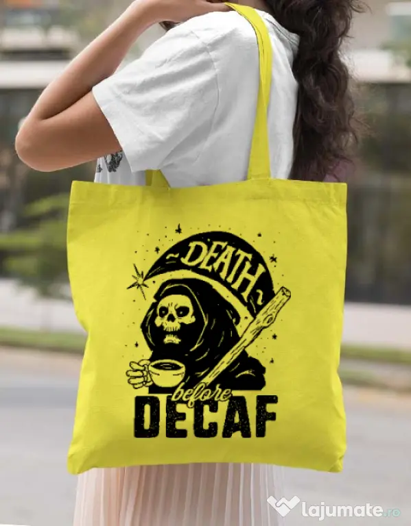 Sacosa din panza Decaf Galben