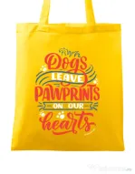 Sacosa din panza Dogs leave pawprints Galben