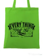 Sacosa din panza Everything will be ok Verde mar