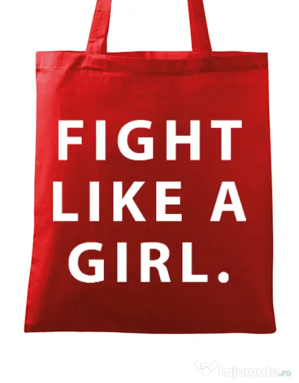 Sacosa din panza Fight like a girl Rosu