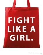 Sacosa din panza Fight like a girl Rosu