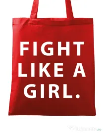 Sacosa din panza Fight like a girl Rosu