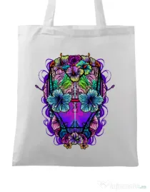 Sacosa din panza Flower helmet Alb