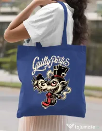 Sacosa din panza Guilty parties Albastru regal