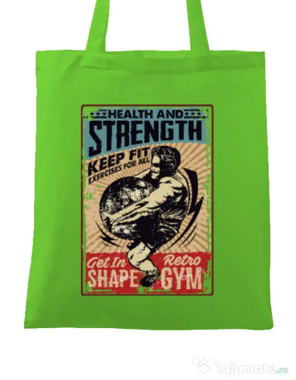 Sacosa din panza Health and strength Verde mar