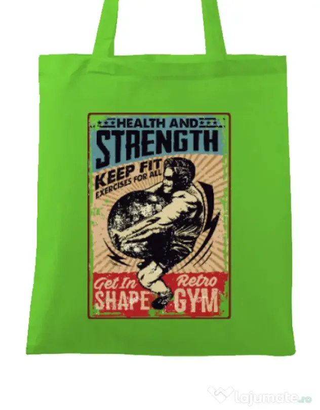 Sacosa din panza Health and strength Verde mar