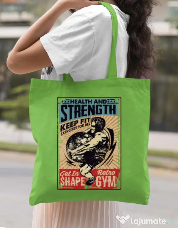 Sacosa din panza Health and strength Verde mar