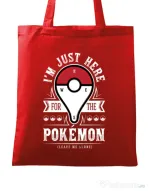 Sacosa din panza Here for the Pokemon Rosu