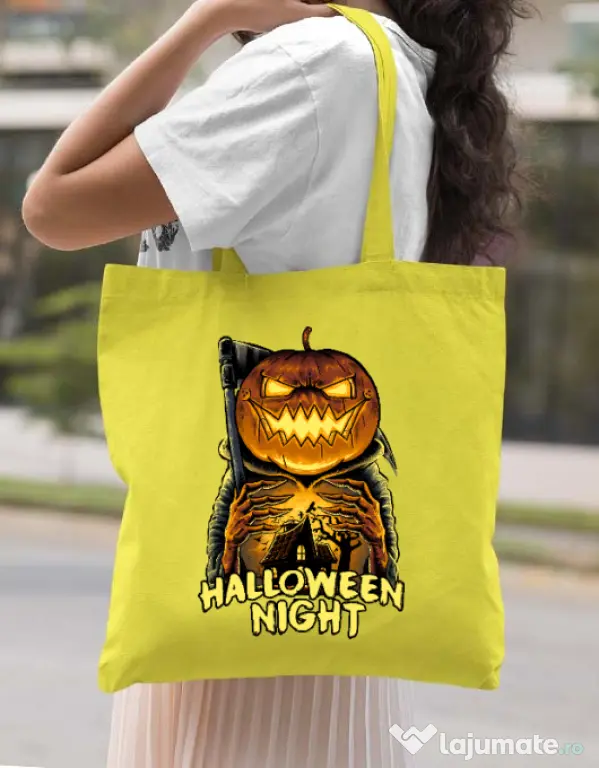 Sacosa din panza Jack o lantern Galben