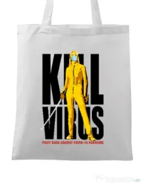 Sacosa din panza Kill bill Alb