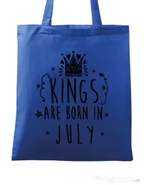 Sacosa din panza Kings are born in July Albastru regal