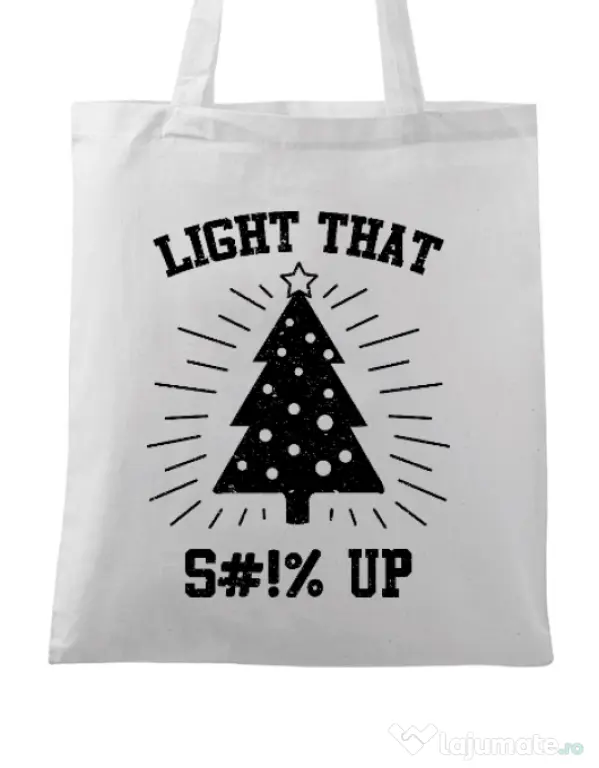 Sacosa din panza Light that up Alb