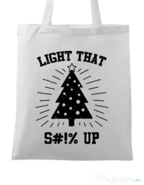 Sacosa din panza Light that up Alb