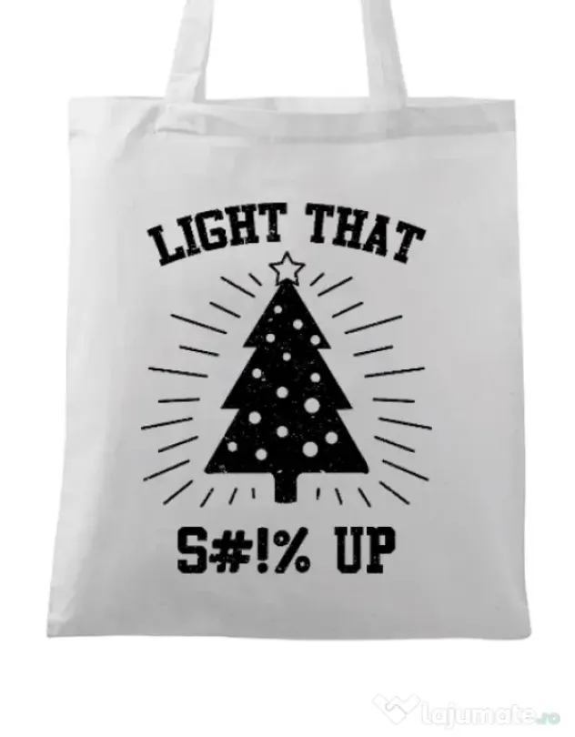 Sacosa din panza Light that up Alb