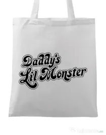 Sacosa din panza Lil monster Alb