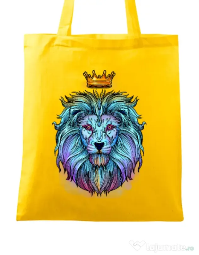 Sacosa din panza Lion king Galben