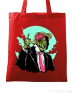 Sacosa din panza Make zombies great again Rosu