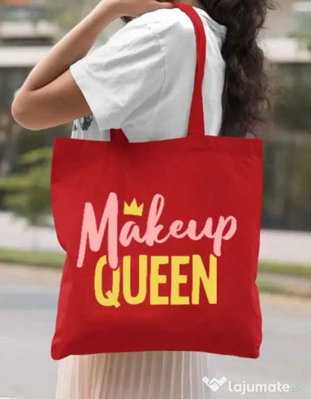 Sacosa din panza Makeup queen Rosu