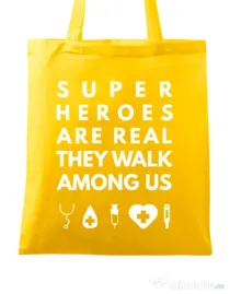 Sacosa din panza Medical heroes Galben