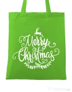 Sacosa din panza Merry Christmas Verde mar