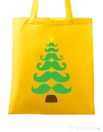 Sacosa din panza Moustache Christmas tree Galben