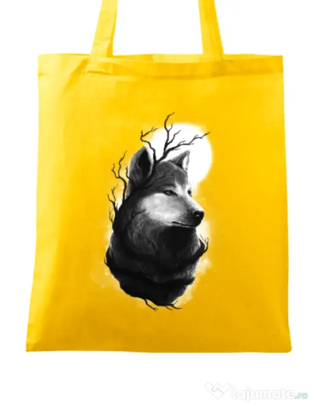 Sacosa din panza Night wolf Galben