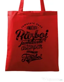 Sacosa din panza Pace si razboi Rosu