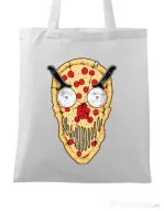 Sacosa din panza Pizza skull Alb