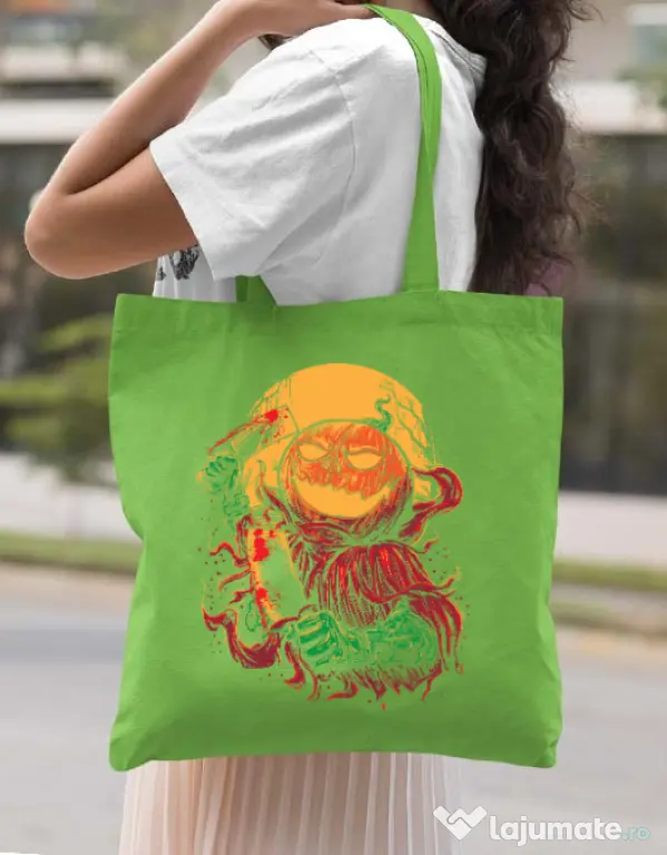Sacosa din panza Pumpkinhead Butcher Verde mar