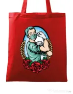 Sacosa din panza Rockabilly Nurse Rosu