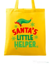Sacosa din panza Santas little helper Galben