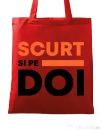 Sacosa din panza Scurt si pe doi Rosu