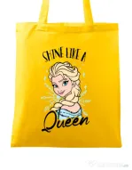 Sacosa din panza Shine like a queen Galben