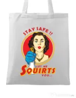 Sacosa din panza Squirts Alb