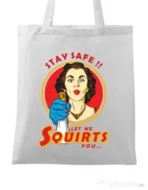 Sacosa din panza Squirts Alb