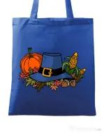 Sacosa din panza Thank Giving Albastru regal